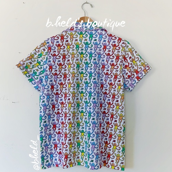 Roller Rabbit Disco Monkey Polo Pajamas in Rainbow Size Medium M Brand New NWT - Picture 9 of 17